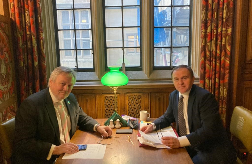 Giles with George Eustice