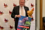 Giles with Beatrice the Hen